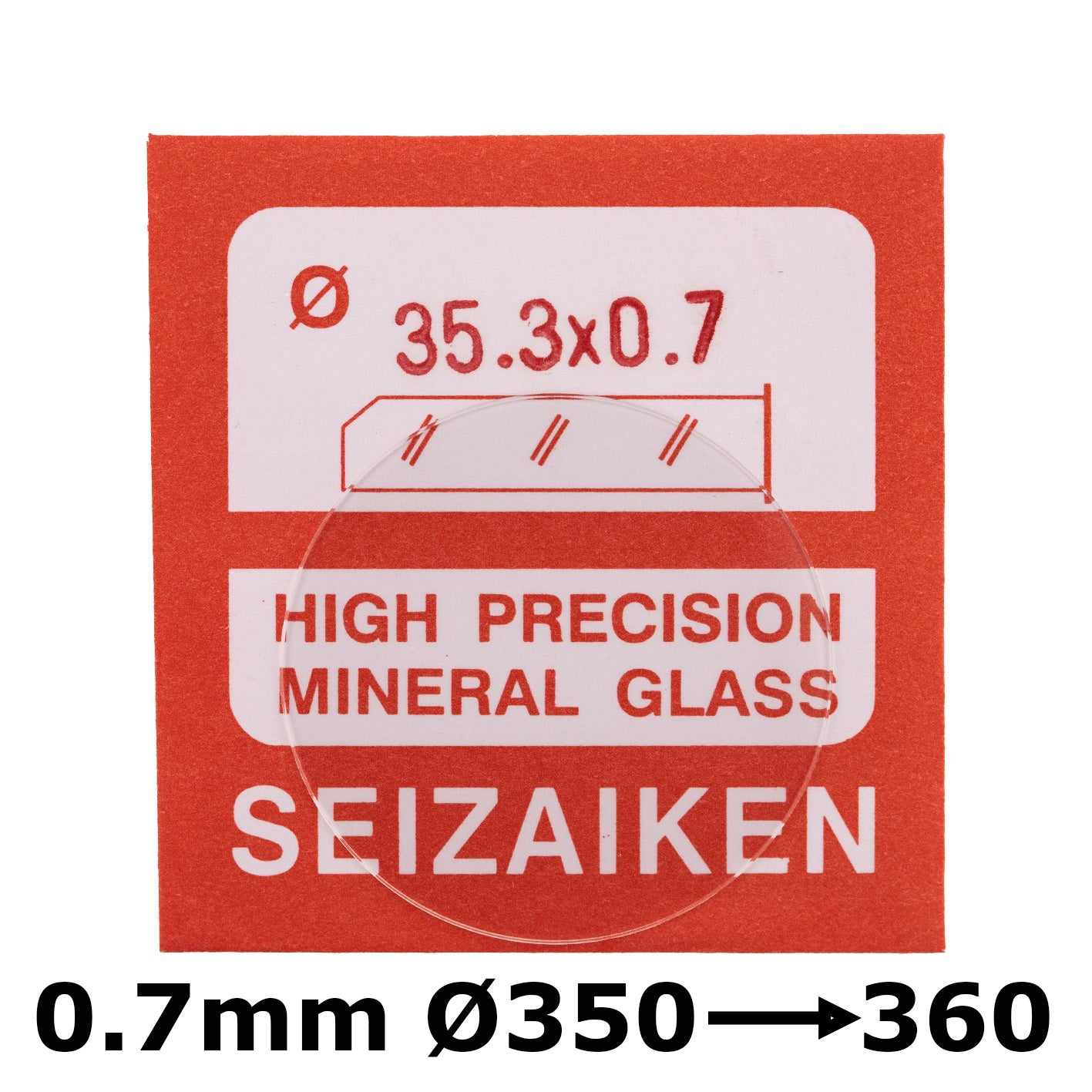 Flat 0.7mm Thickness dia. 350-360 Mineral Glass