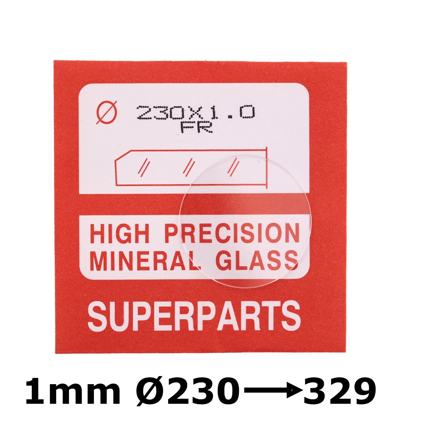 Flat 1.0mm Thickness, dia. 230-329 Mineral Glass