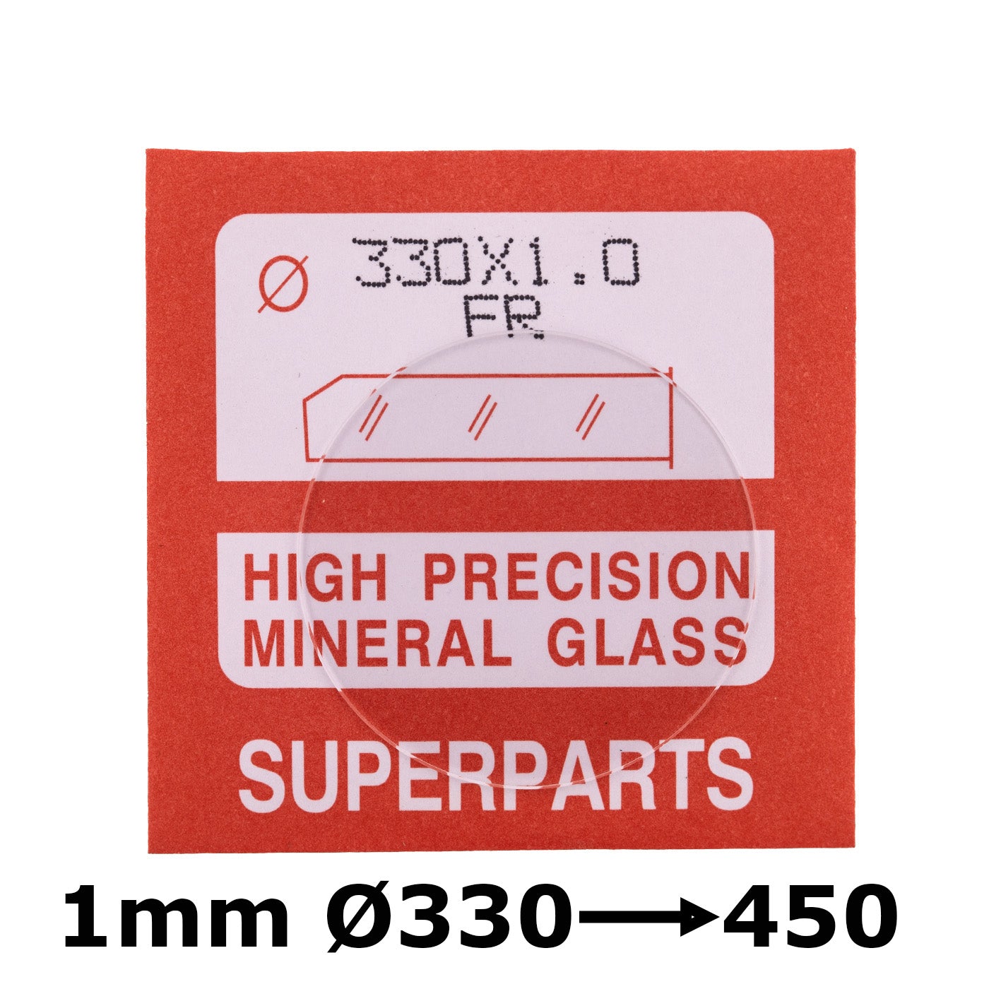 Flat 1.0mm Thickness, dia. 330-450 Mineral Glass