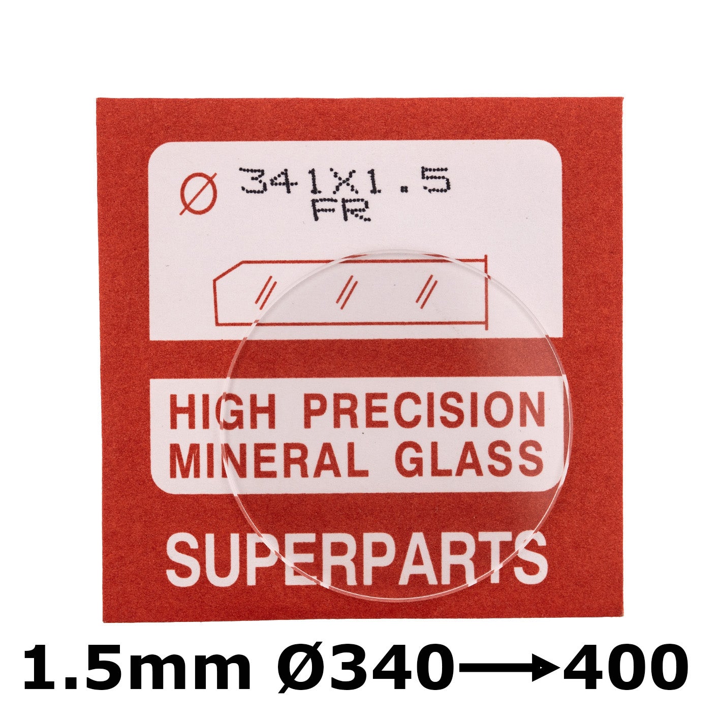 Flat 1.5mm Thickness, dia. 340-400 Mineral Glass
