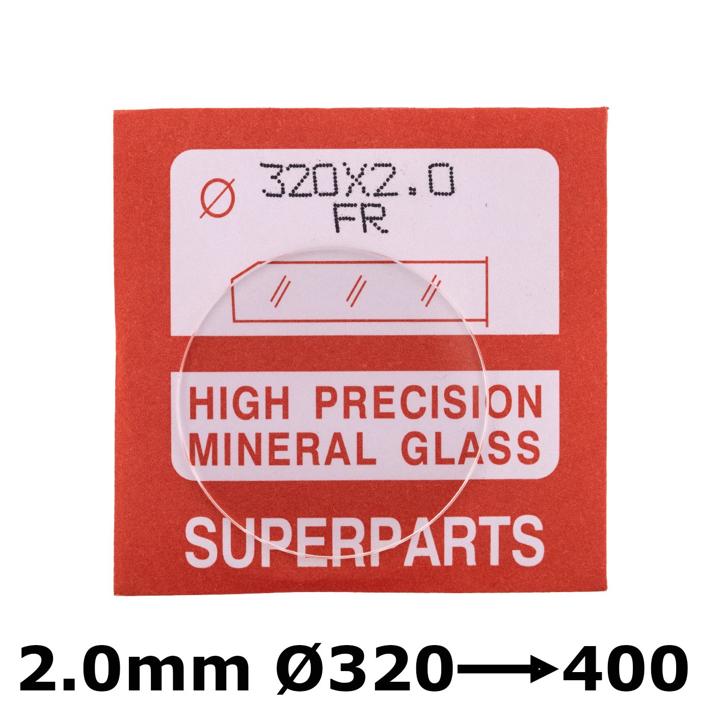 Flat 2.0mm Thickness, dia. 320-400 Mineral Glass