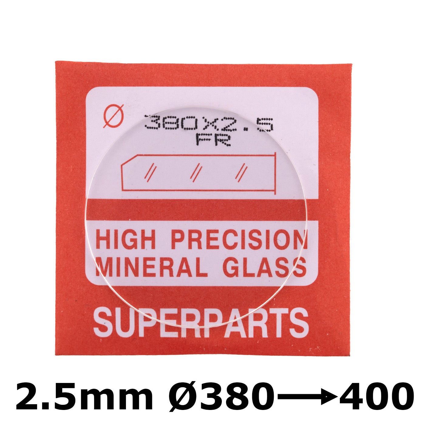 Flat 2.5mm Thickness, dia. 380-400 Mineral Glass