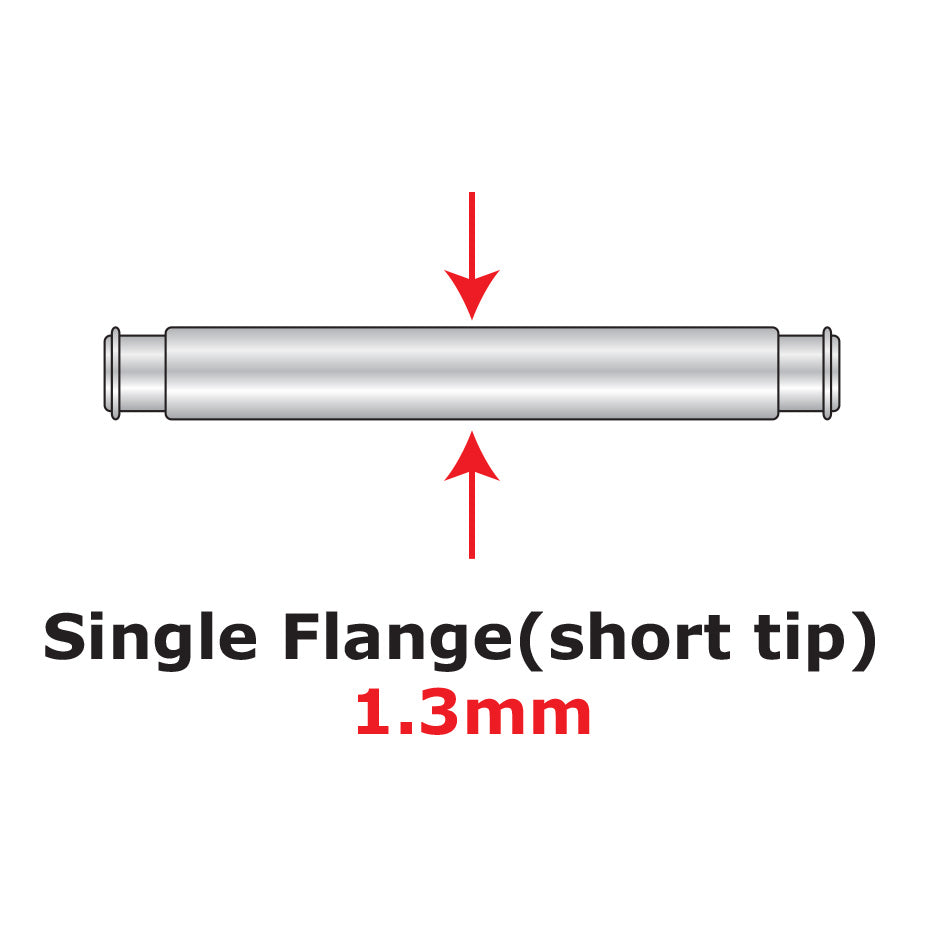 Spring Bars Single Flange(short tip) 1.3mm gauge SF13