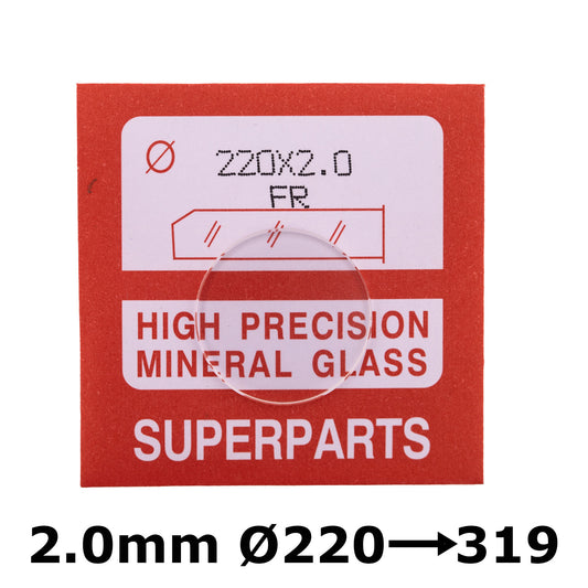 Flat 2.0mm Thickness, dia. 220-319  Mineral Glass