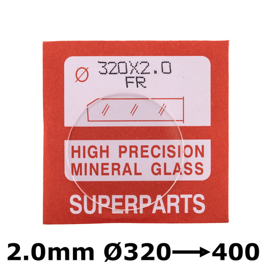 Flat 2.0mm Thickness, dia. 320-400  Mineral Glass