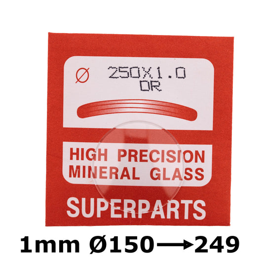 Dome 1.0mm Thickness, dia. 150-249 Mineral Glass