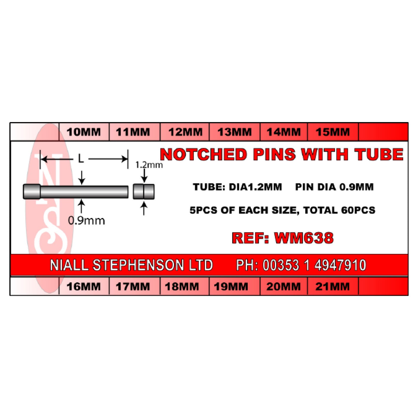 Notched Tube/Pin kit NTP01 WM638