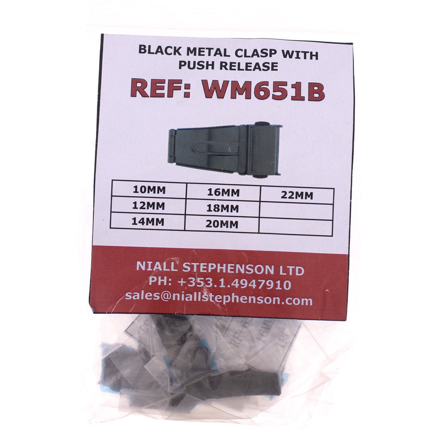 Metal Clasp with push release Black WM651NB